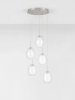 Lampa wisząca wielopunktowa LED srebrna owalna szklana minimalistyczna uniwersalna Luces Exclusivas